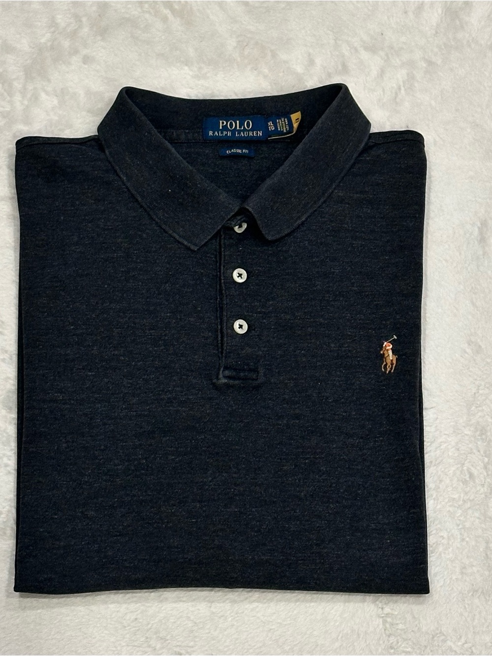 Polo Ralph Lauren Mens XL Classic Fit Polo Shirt Heathered Gray Pony 26”x28”